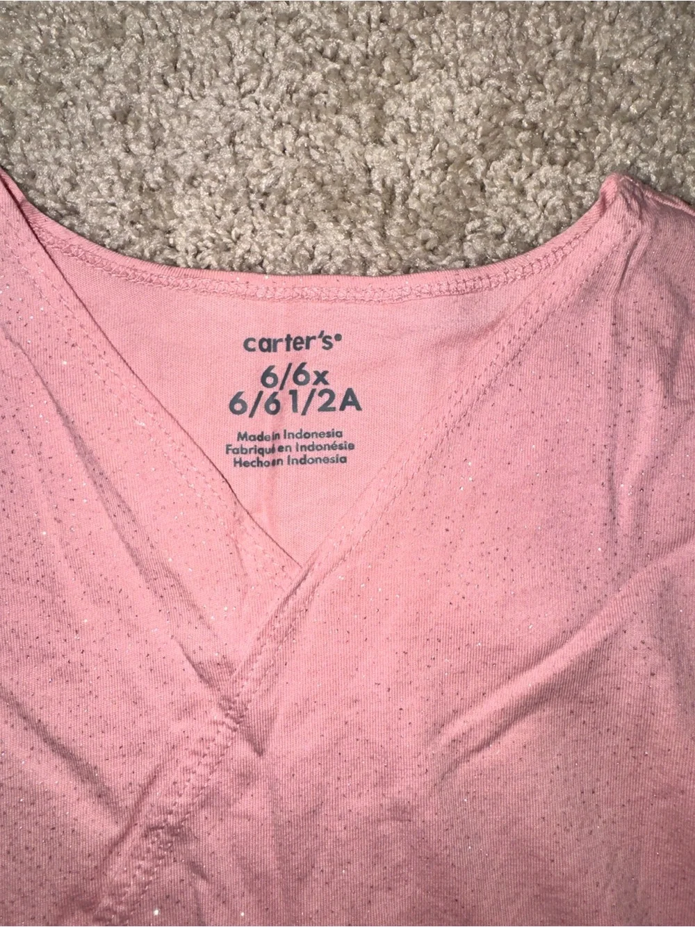 Carter’s Pink Shimmer Long Sleeve Top 6/6X